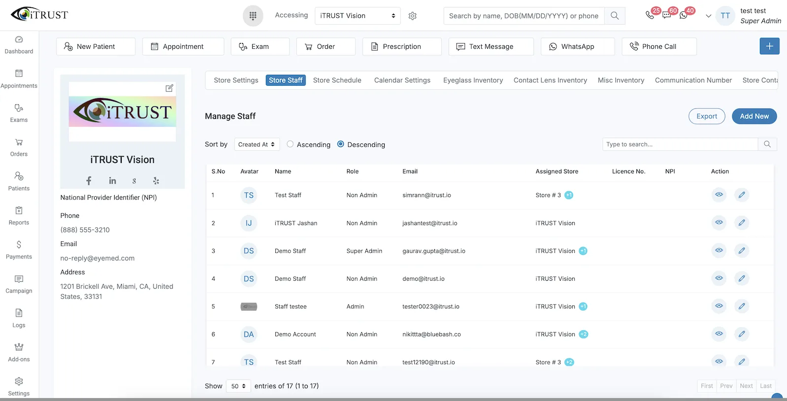iTRUST Optical Ophthalmology — Screenshots 2