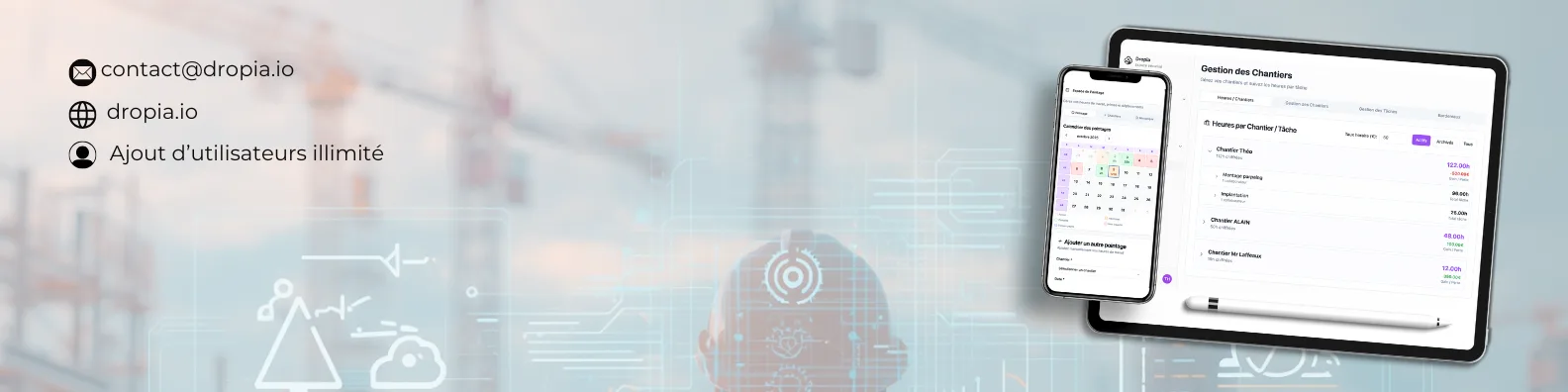 Dropia.io — Application BTP de pointage, gestion et rentabilité