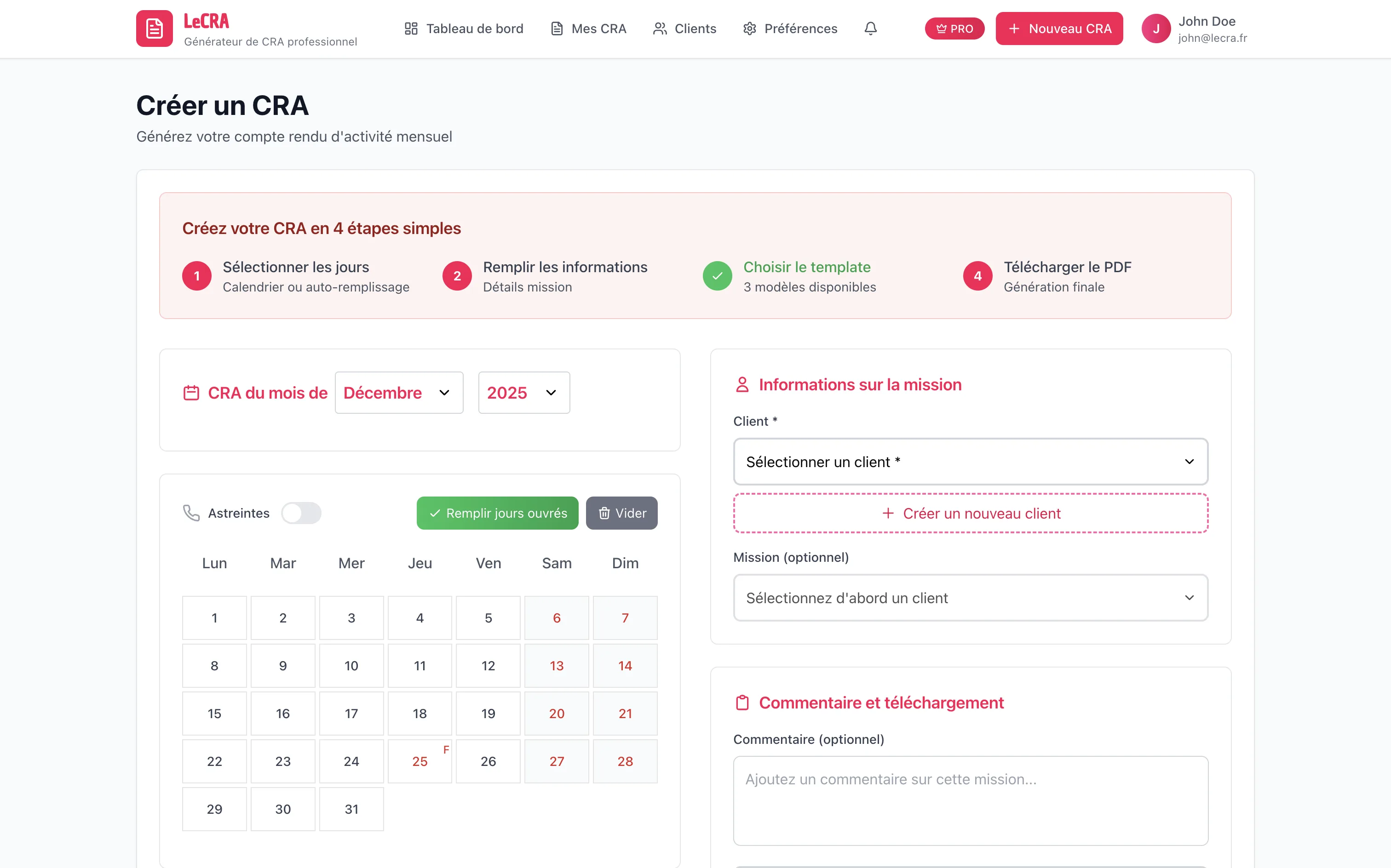 Le CRA — Captures d'écran 3