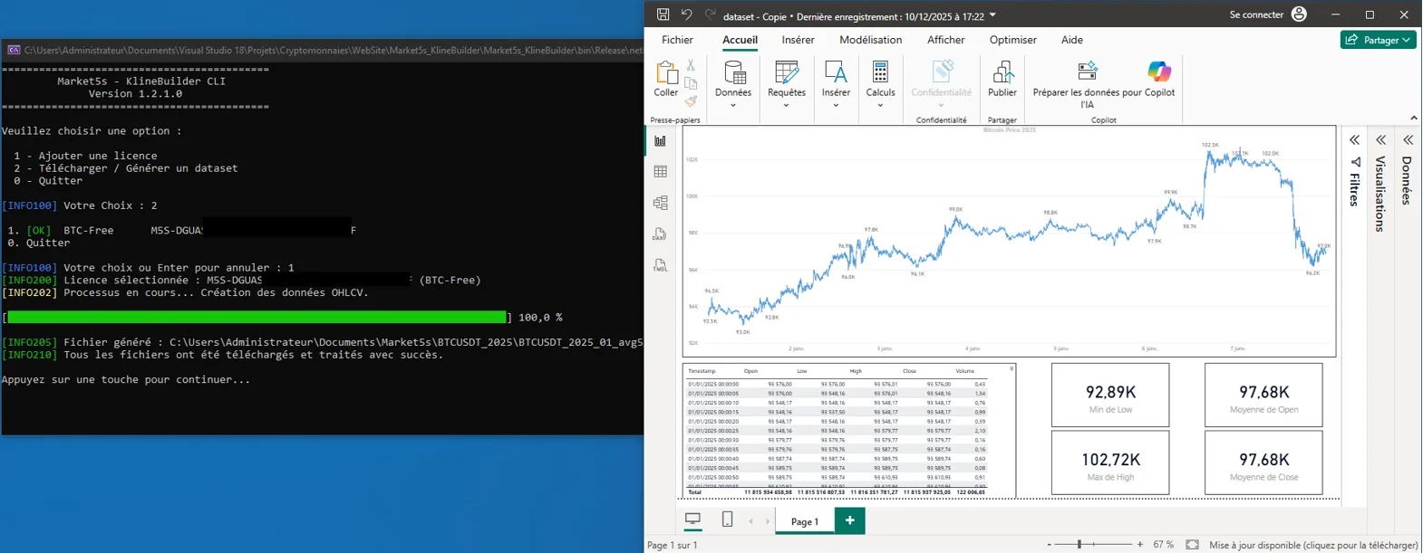 KlineBuilder — Reconstruction Automatique de Datasets Crypto OHLCV en 5 sec
