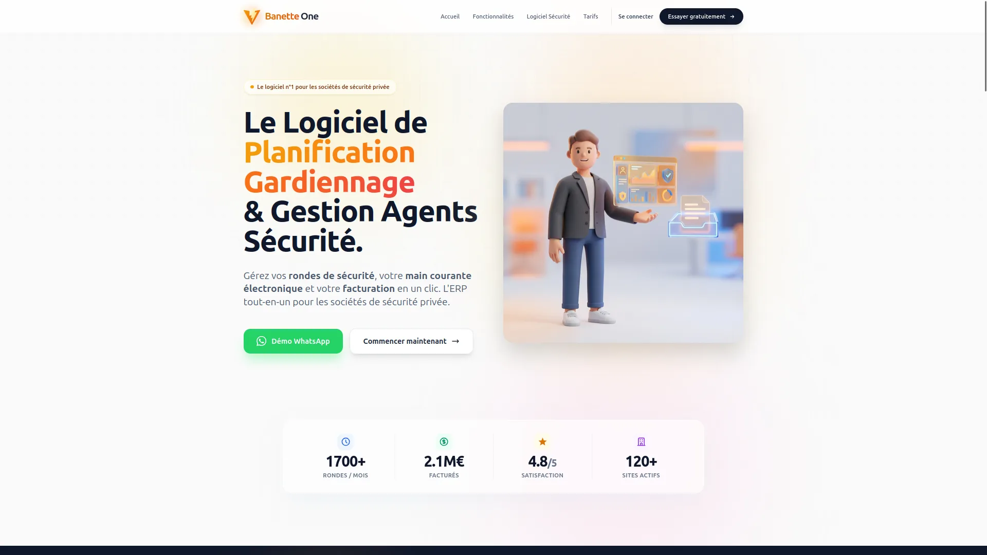 Banetteone — Logiciel de gestion pour sociétés de sécurité
