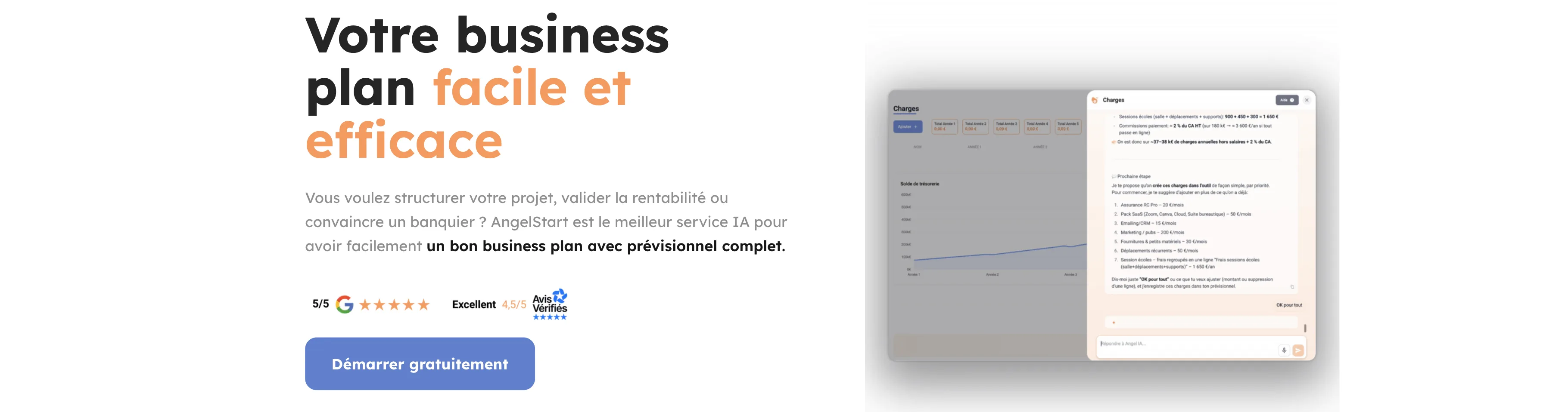AngelStart — Le logiciel de business plan simple et rapide avec l'IA