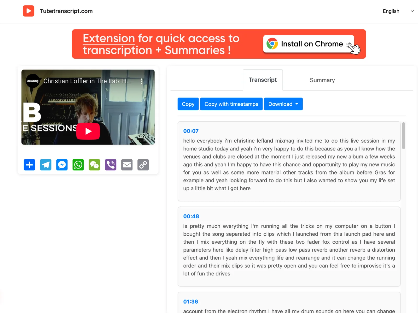Tubetranscript — Screenshots 1