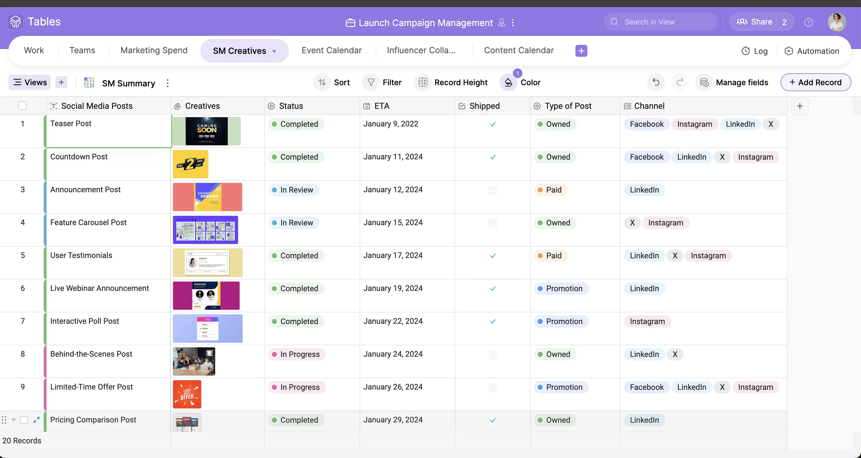 Zoho Tables — A smarter way to organize work and data