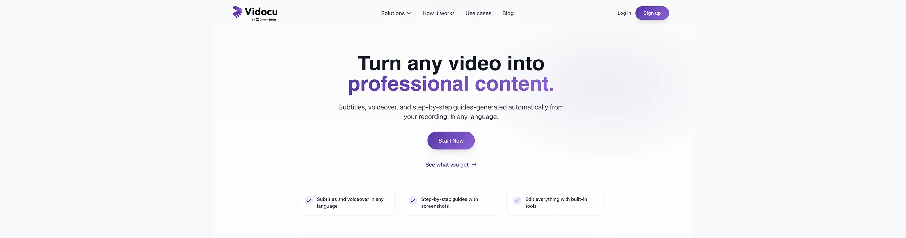 Vidocu — Turn recordings into videos and docs