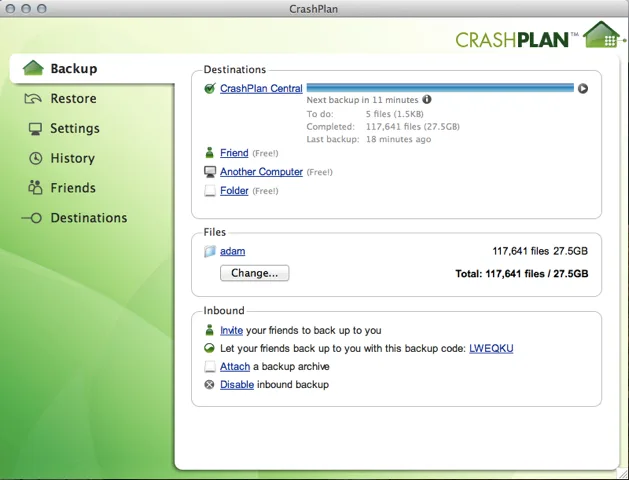 CrashPlan — Screenshots 1