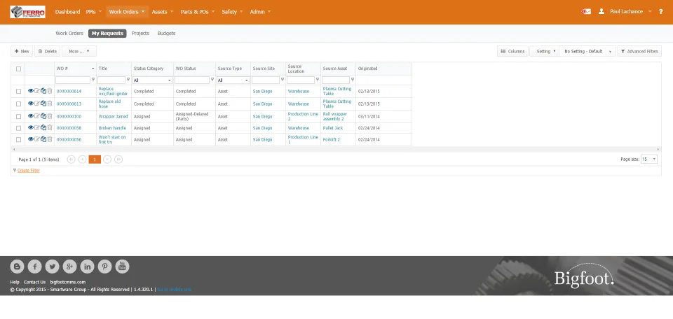 Bigfoot CMMS — Screenshots 5