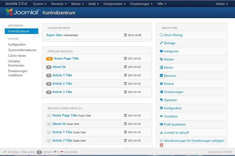 Joomla! — Screenshots 2