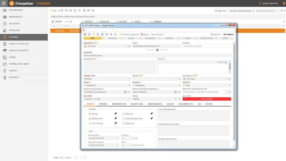 ChangeGear ITSM — Screenshots 1