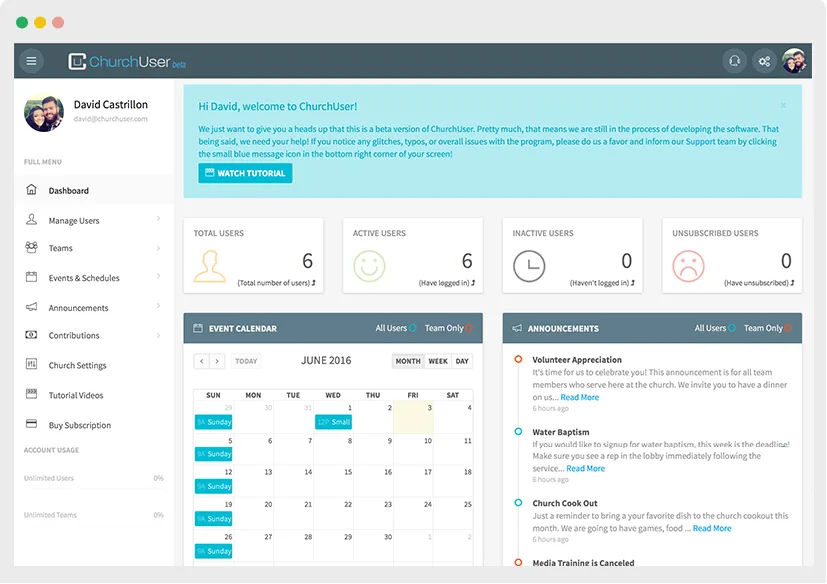 ChurchUser — Screenshots 1