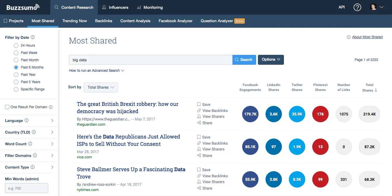 BuzzSumo — Screenshots 1
