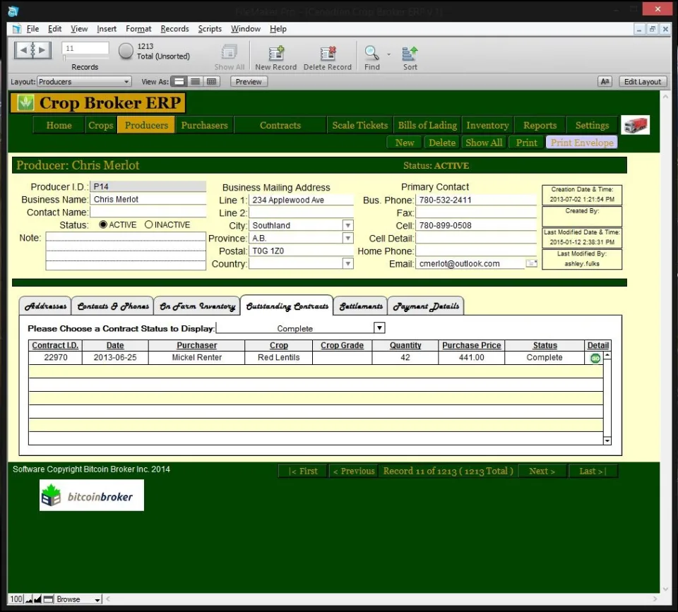 Crop Broker ERP — Screenshots 2