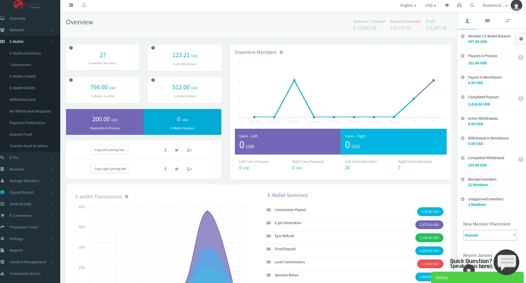 Epixel MLM Software — Screenshots 1