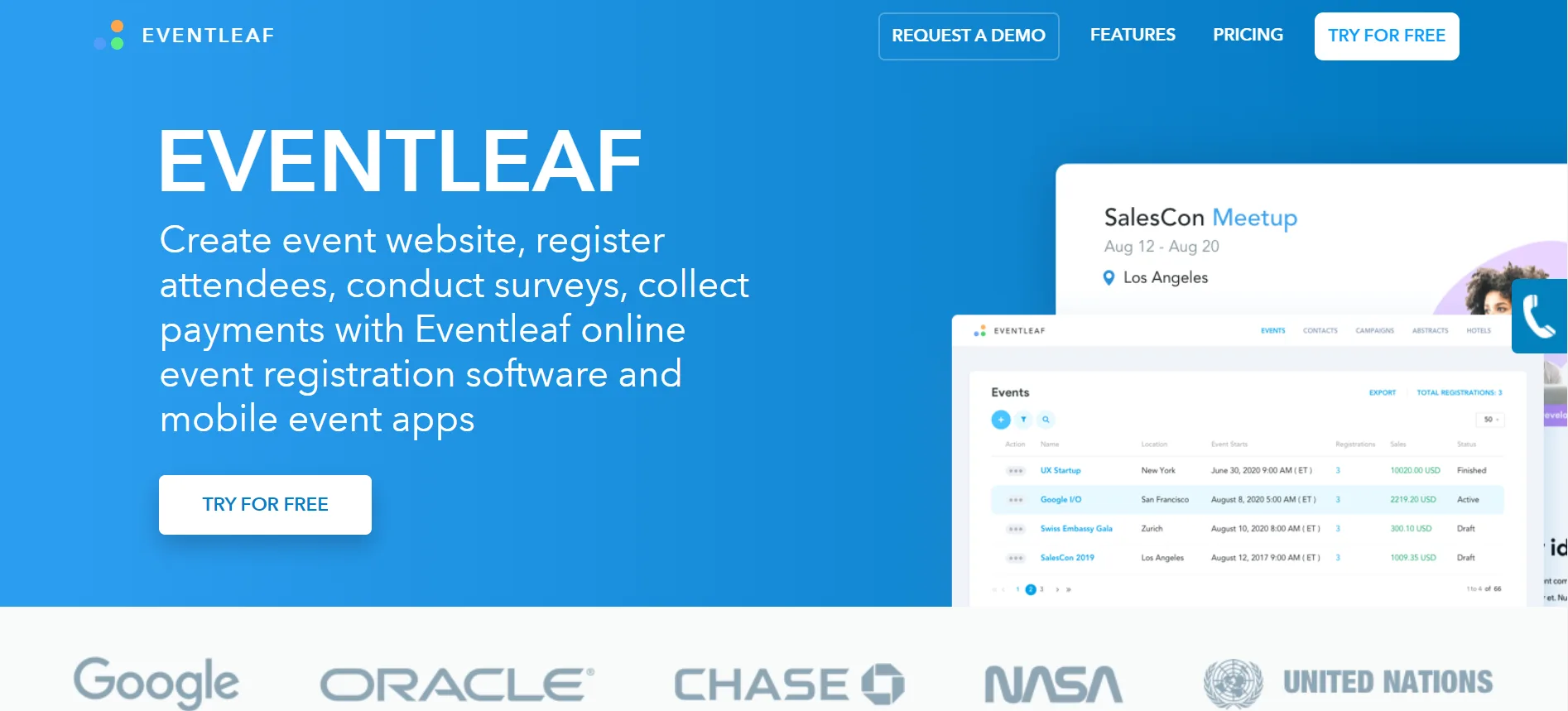 Eventleaf — Event registration management software