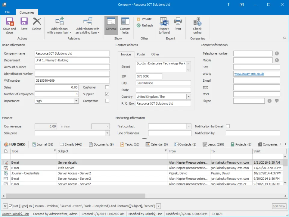 eWay-CRM — Screenshots 2