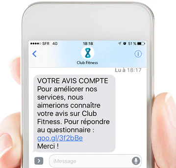 Exemple de questionnaire envoyé par sms par ©Resamina