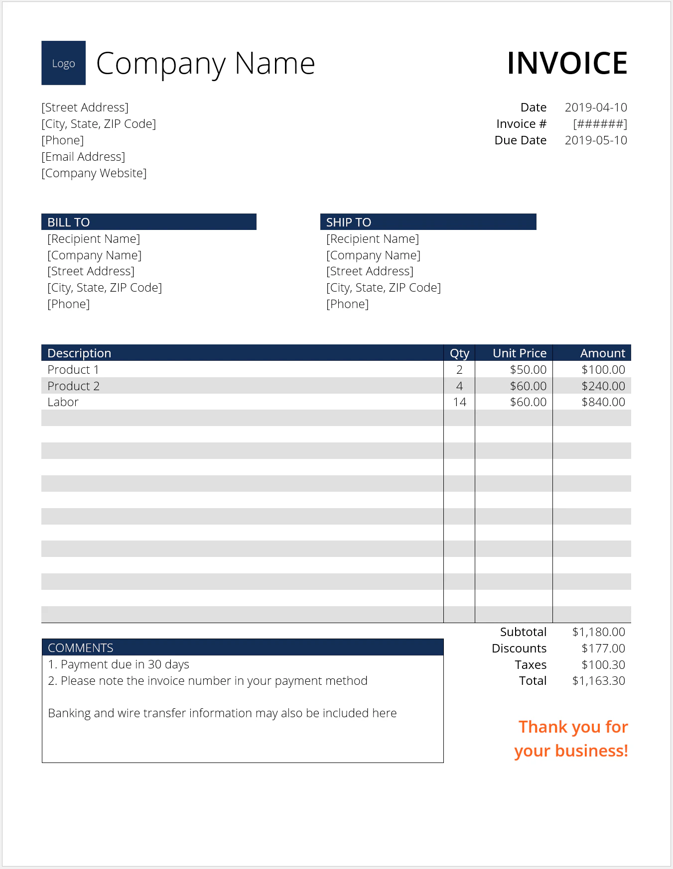Invoice Example