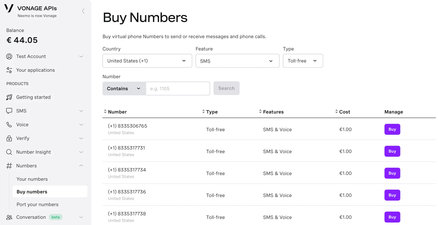 Vonage interface VOIP integration