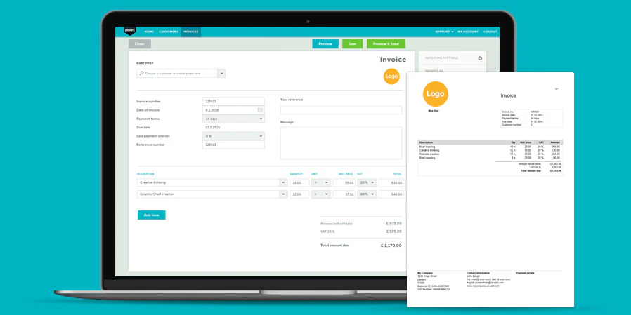 free invoice zervant