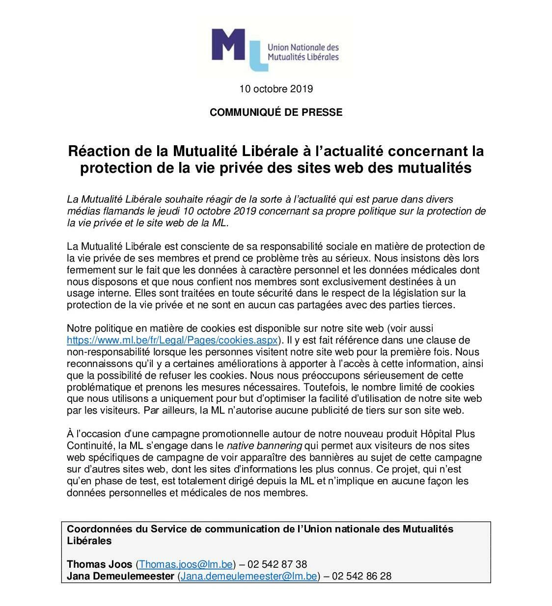 exemple communiqué de presse réaction à une actualité