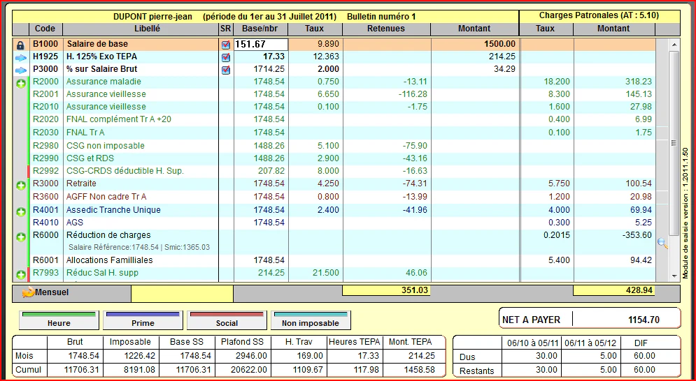Paye MTAE capture d'écran