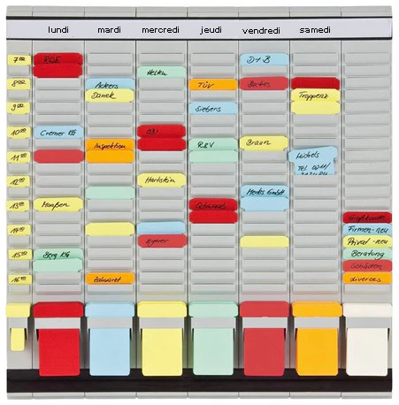 Planification des tâches : tableau planning avec fiches en T