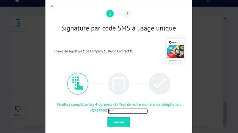 exemple de code à usage unique pour signature électronique © Connective eSignatures
