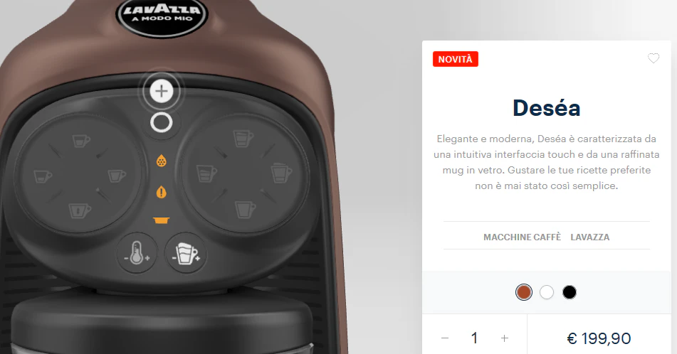 Esempio di scheda prodotto Lavazza