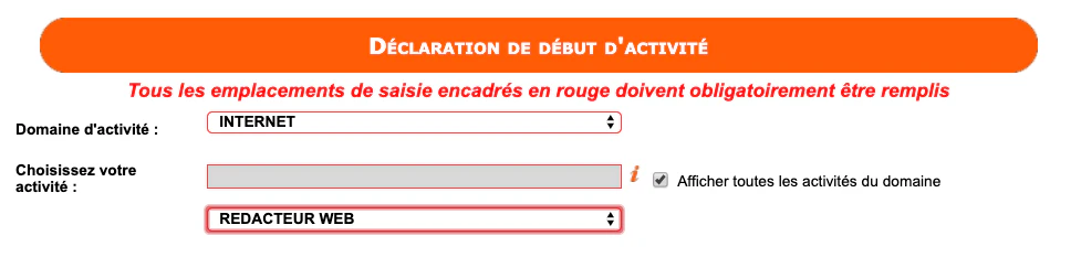 Devenir auto-entrepreneur sur le site de l'Urssaf