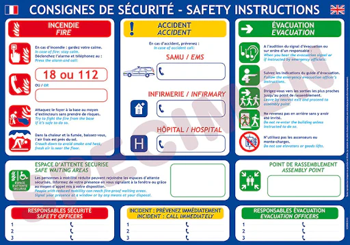 Exemple de consignes de sécurité à afficher