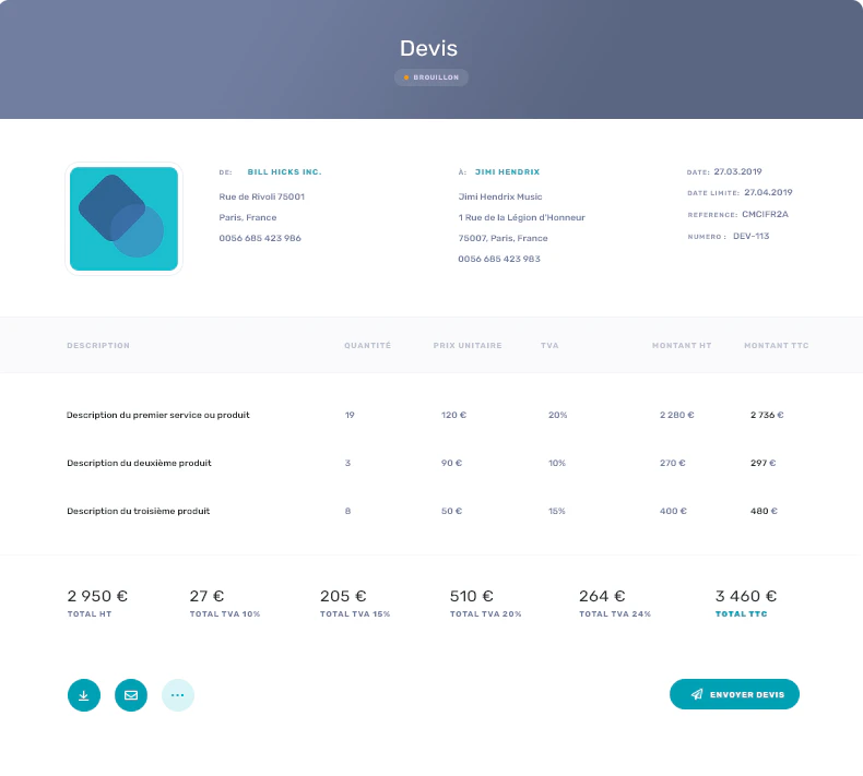 Faire un devis en ligne logiciel Silex