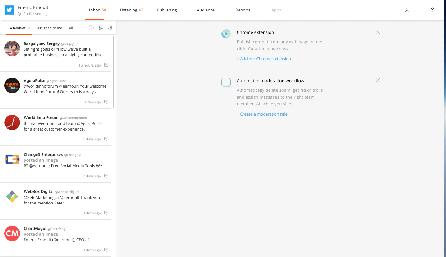 community manager agorapulse
