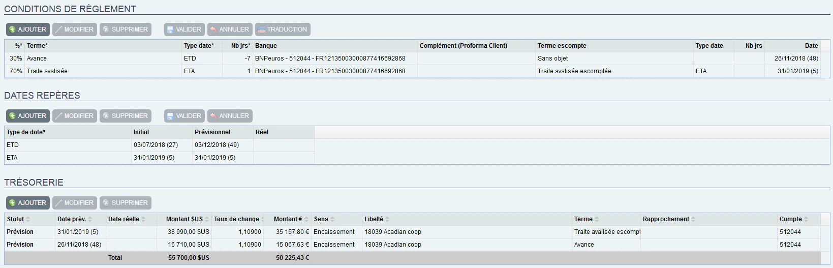 intégration de la trésorerie sur commande avec TRADE.EASY solution web