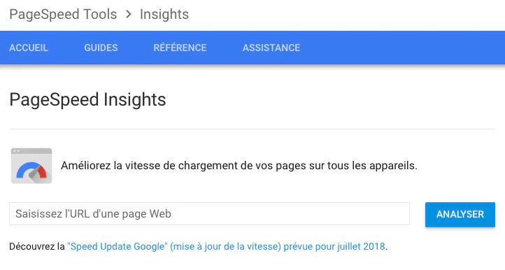 analyse de la performance d'un site web gratuit avec pagespeed insights de google