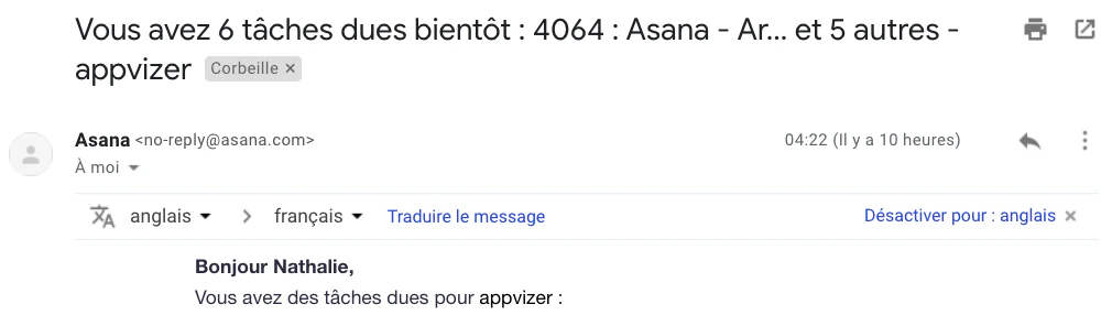 planifier un projet : rappels automatiques par email