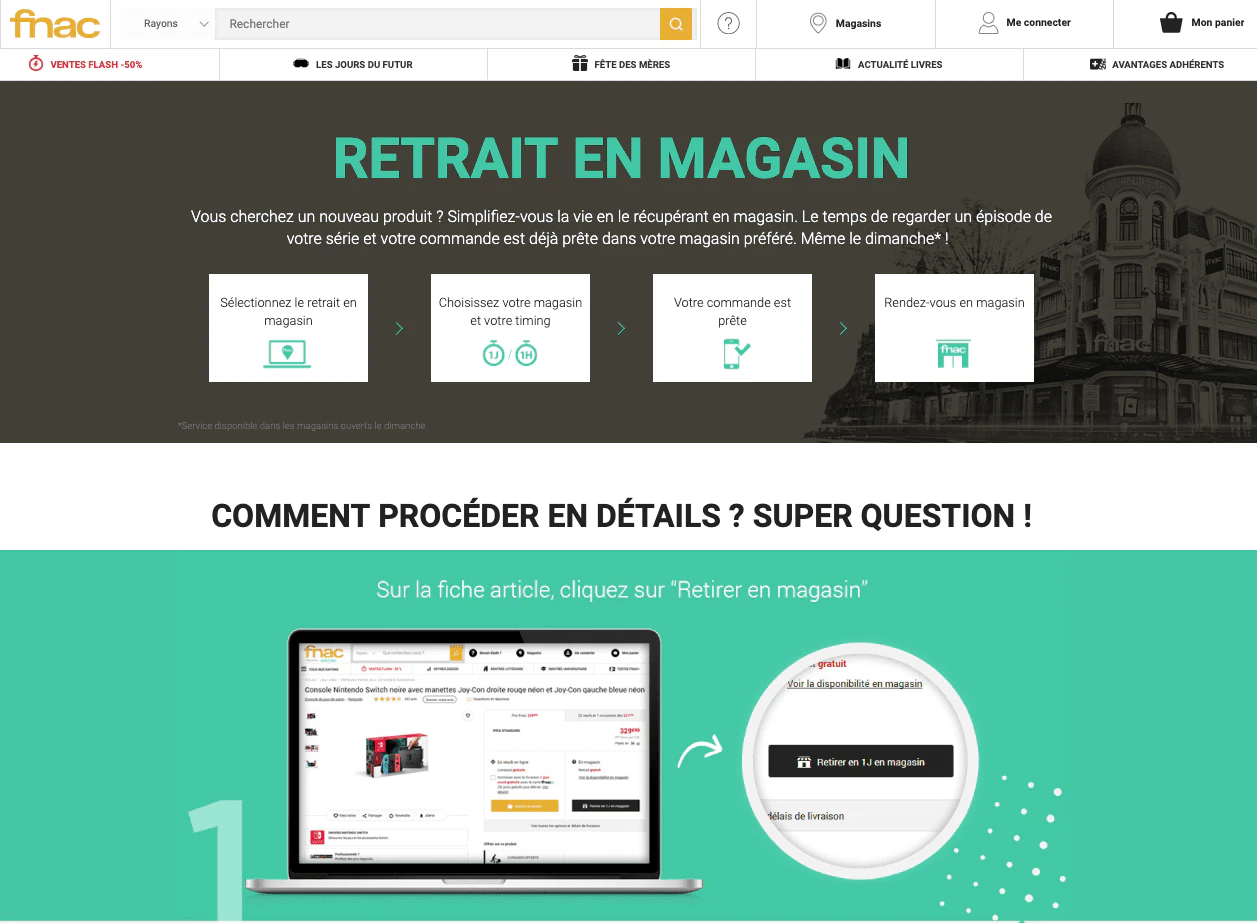 Exemple de retrait en magasin