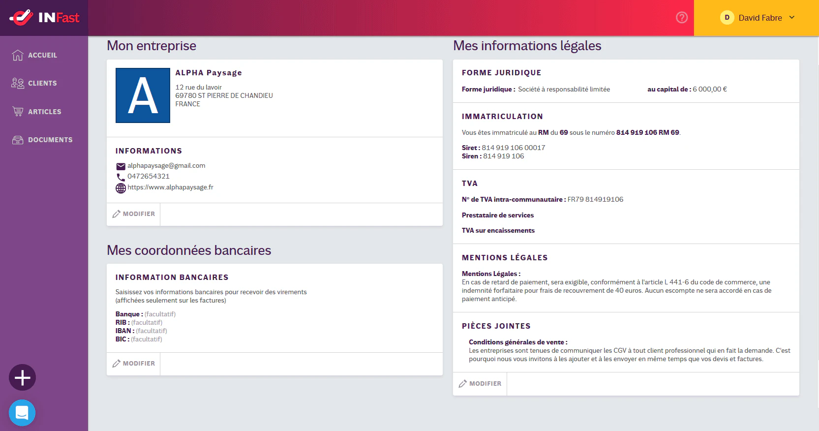 Tutoriel INFast : renseignements à remplir