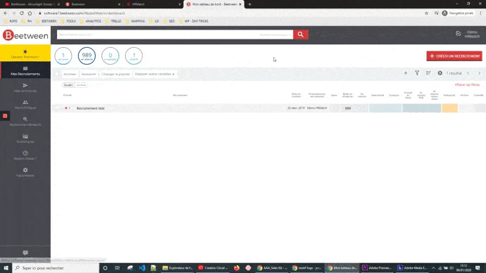 Tutoriel Beetween : Sélection de candidats suite à réponse à annonce en fonction de leur correspondance à cette dernière