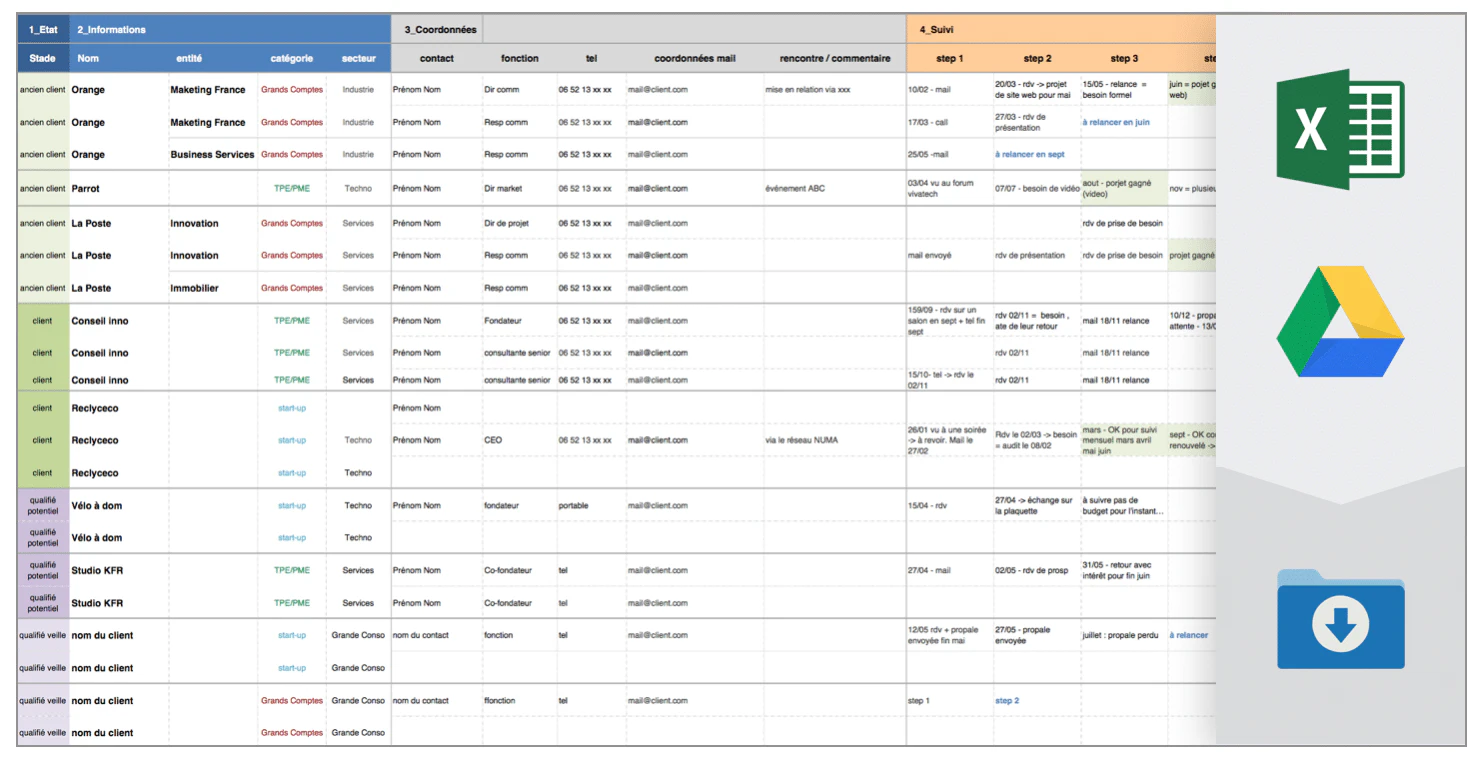 fiche prospect : fichier de prospection Excel