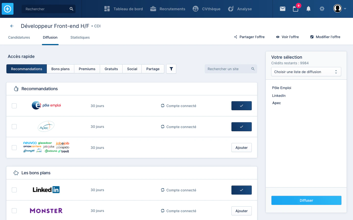 Multi-diffuser son offre d'emploi sur les jobboards