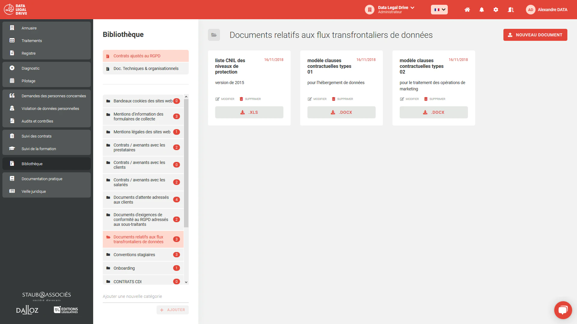 éditeur de logiciel : Data Legal Drive