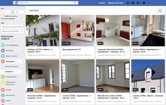 Marketplace location Facebook Marketplace exemple