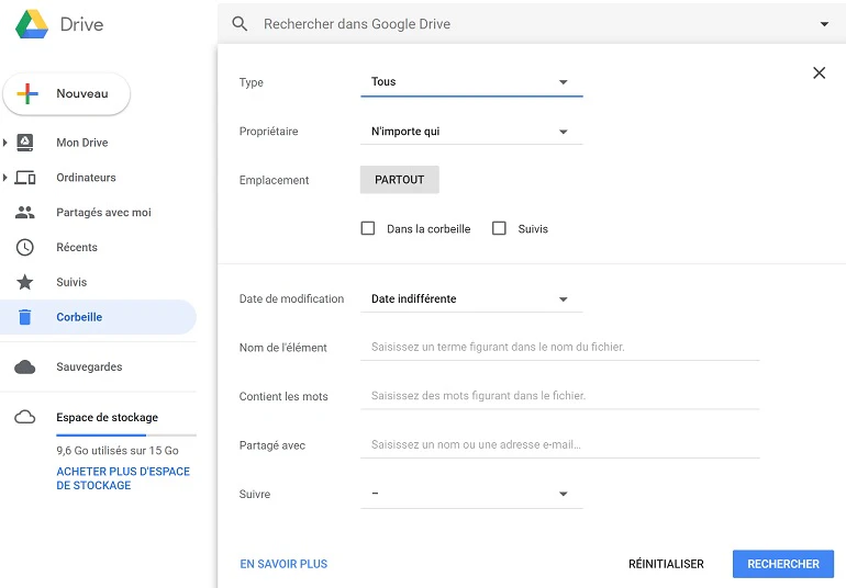 équivalent Dropbox : Google Drive