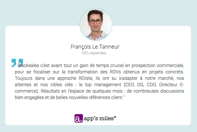 Prospection b to b : témoignage utilisateur du logiciel blacksales