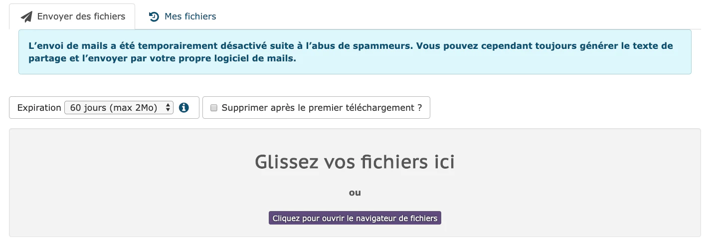 Envoi d'un gros fichier avec Framadrop