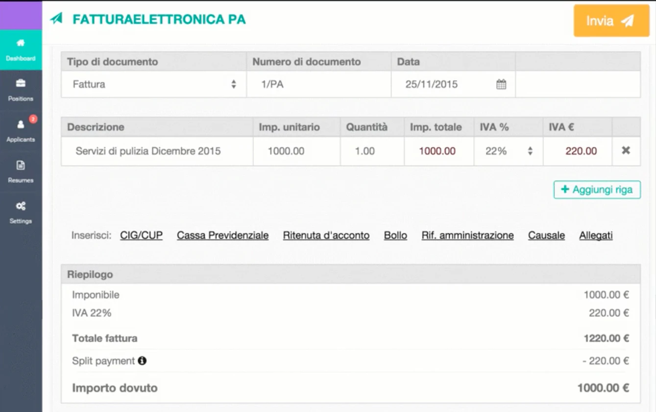 fatturaelettronica app