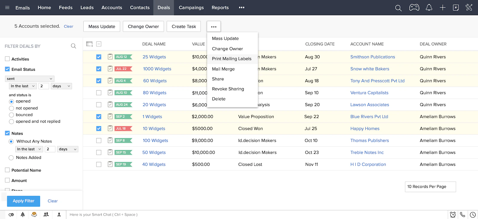 Zoho Lead Management