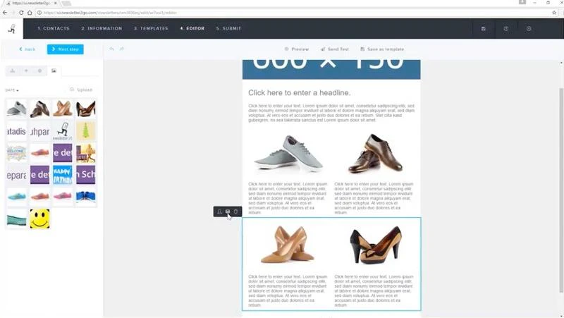 Création de newsletter avec Newsletter2Go