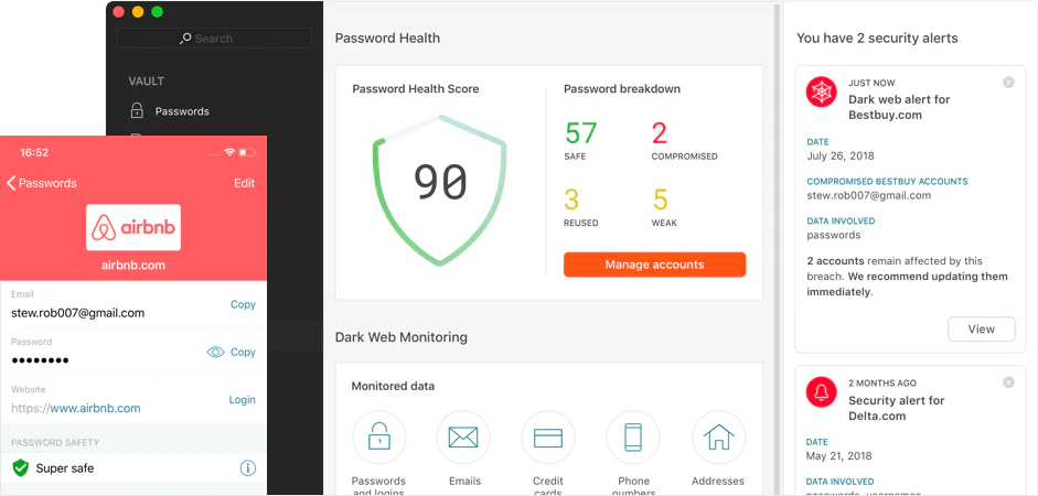 Meilleur gestionnaire de mot de passe 2020 : visuel Dashlane