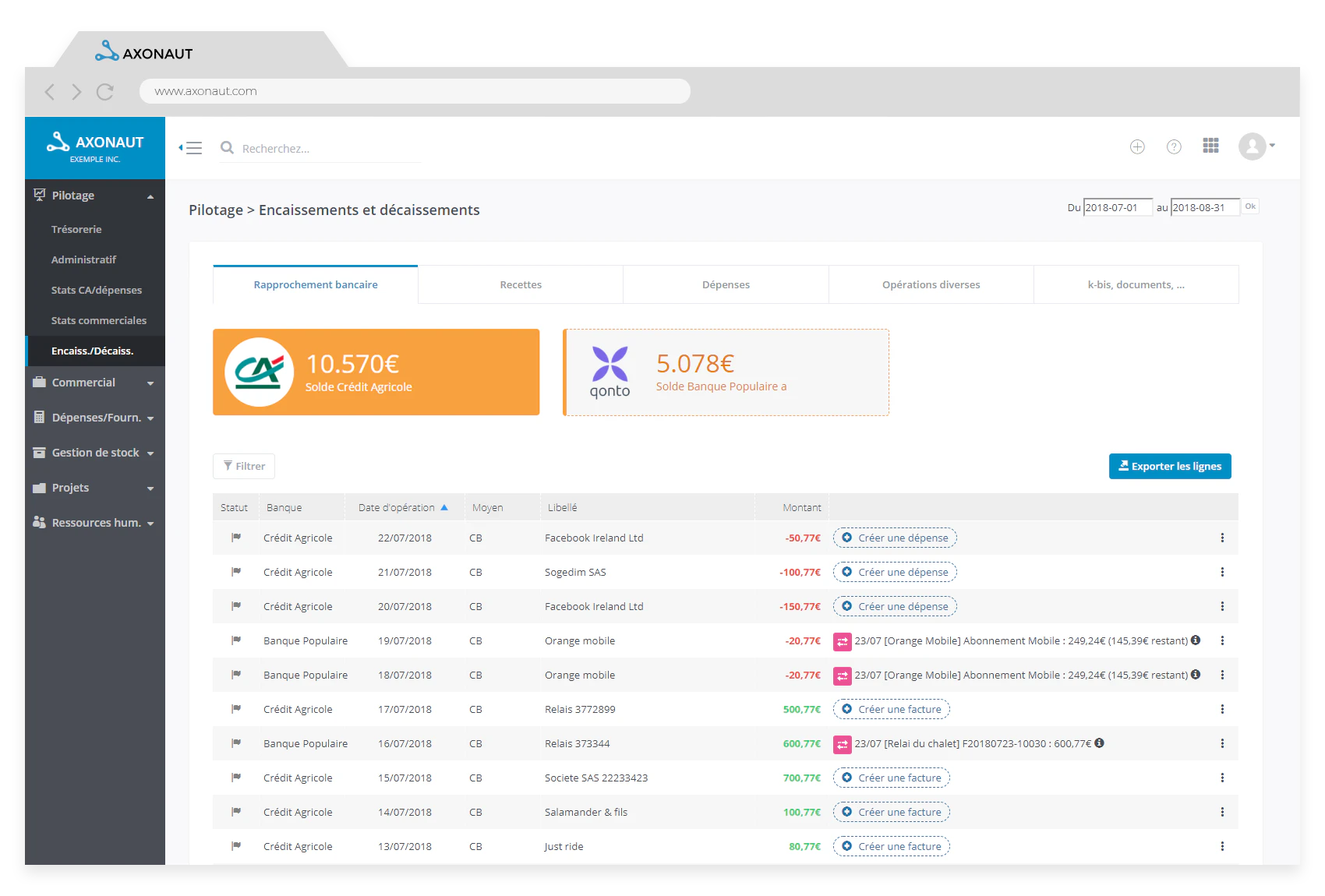 Facturation pro : Axonaut